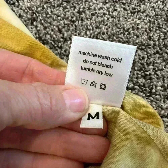 People of Leisure made in LA medium cotton & tencel yellow marbled soft tie dye - Picture 5 of 14